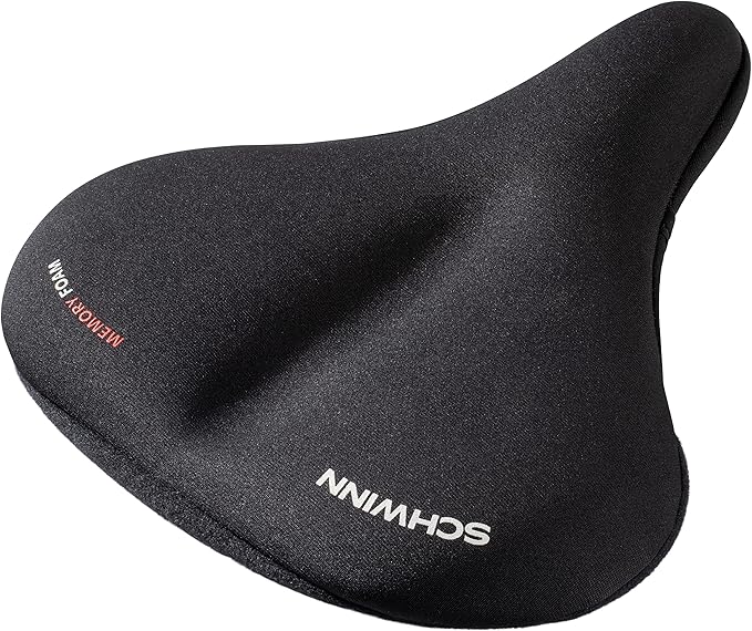 Schwinn Cruise Memory Foam Dual Strap Bike Seat Cover, Saddle Cover for Extra Comfort, Soft, Weather-Resistant Memory Foam, Dual Straps Attach Quickly to Most Adult Cruiser Bike Seats