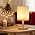 Small Table Lamp Set of 2 with Linen Shade & Wood Base