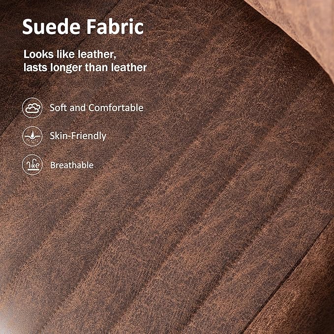 Mid Back Home Office Chair, Mid Century Modern Leather Computer Desk Chair, Comfy Executive Rolling Swivel Task Chair with Wheels Armrest Height Adjustable,Dark Brown